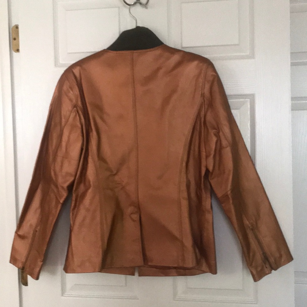 Copper Leather Jacket - image 3